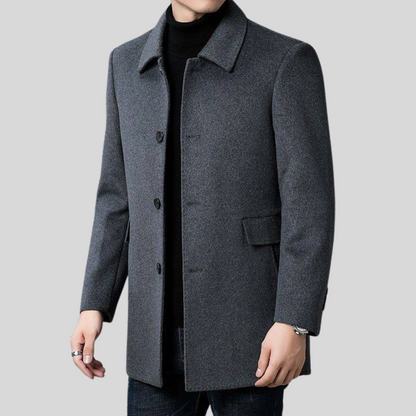 VogeLuxe | Manteau court décontracté classique à boutons pour homme 4
