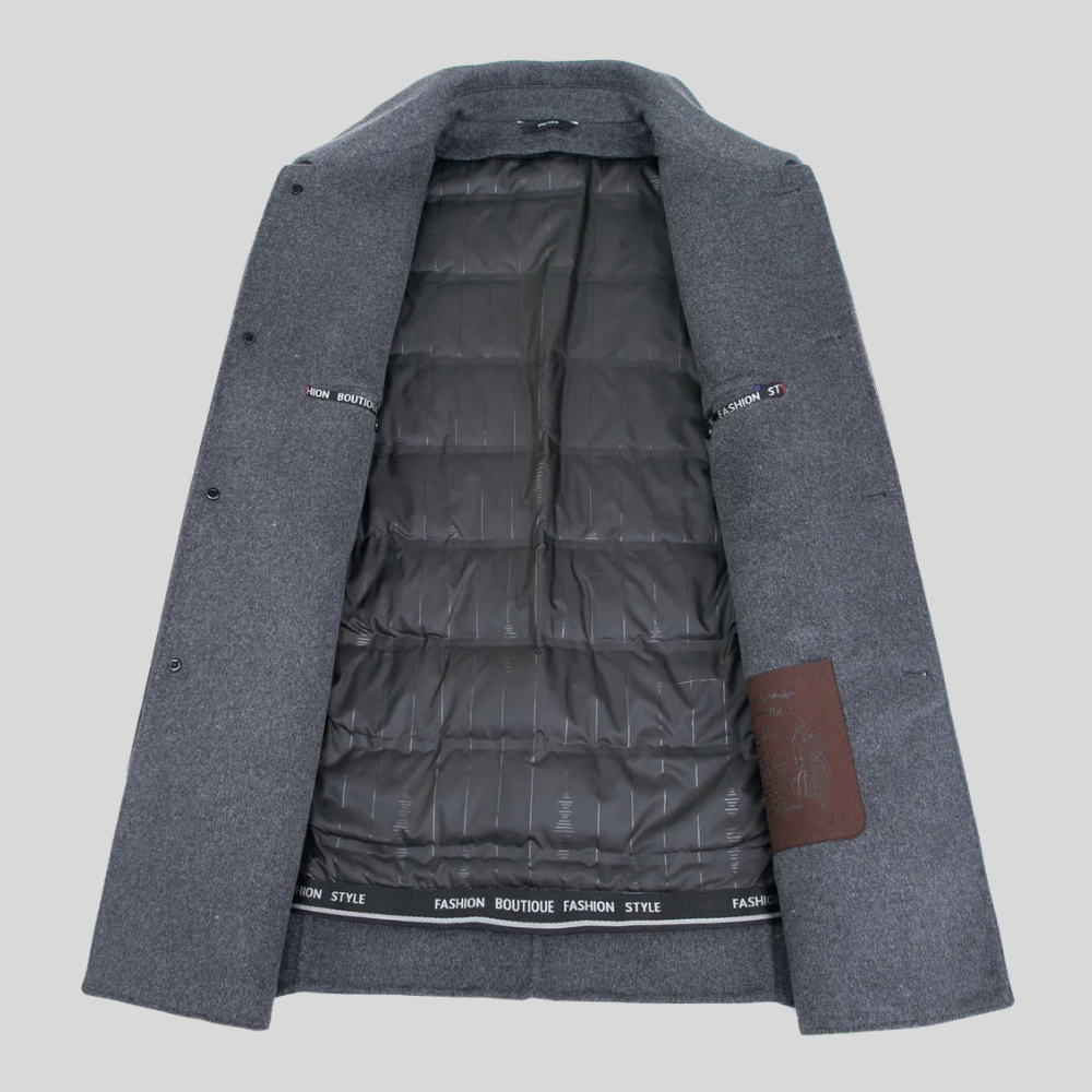 VogeLuxe | Manteau court décontracté classique à boutons pour homme 5