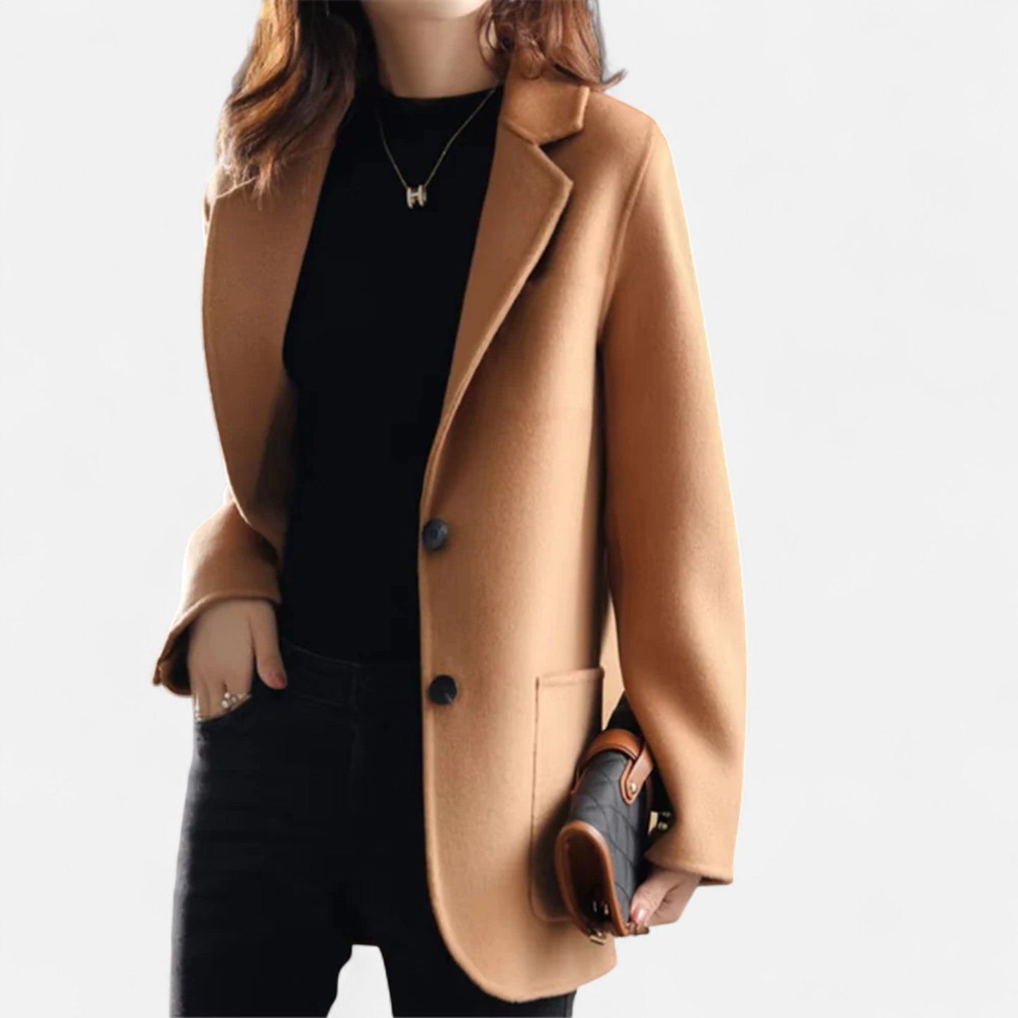 Manteau Femme Court en Laine Élégant