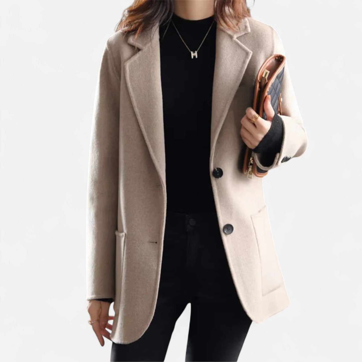 VogeLuxe | Manteau court en laine style blazer pour femme 3