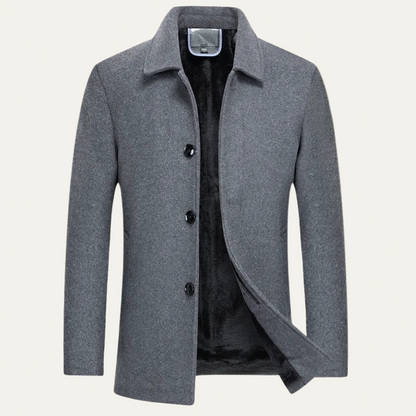 Manteau Homme Court Laine Mélange avec Doublure Synthétique Chaud