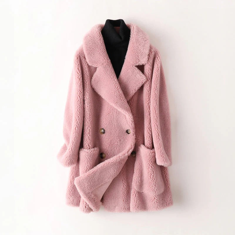 VogeLuxe | Manteau croisé Teddy pour femme 3