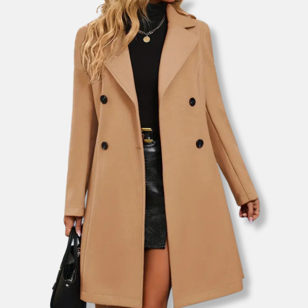 VogeLuxe | Manteau croisé élégant à ceinture pour femme 5