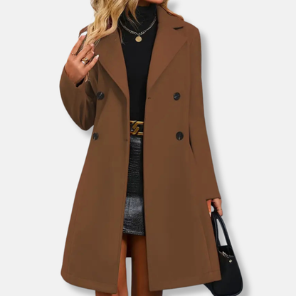 VogeLuxe | Manteau croisé élégant à ceinture pour femme 8