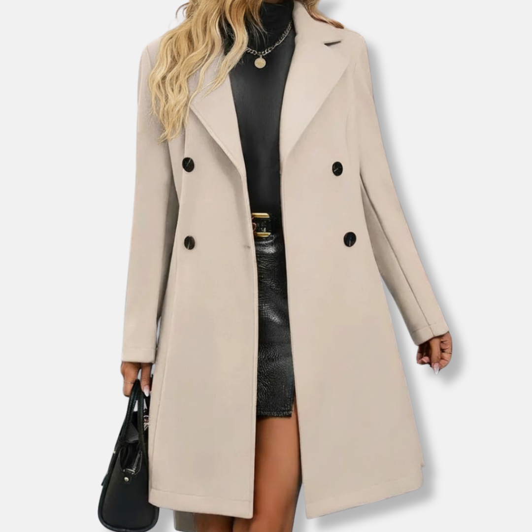 VogeLuxe | Manteau croisé élégant à ceinture pour femme 9