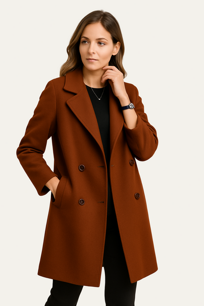 Manteau femme en laine épaisse et chaud