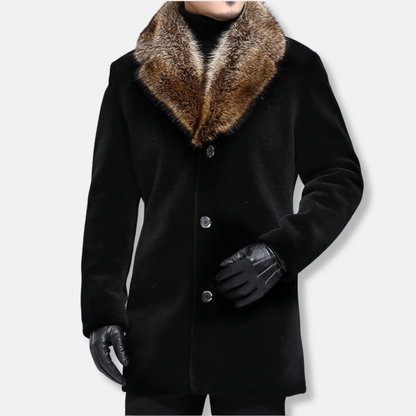 VogeLuxe | Manteau d'hiver en fausse fourrure peluche pour homme 0