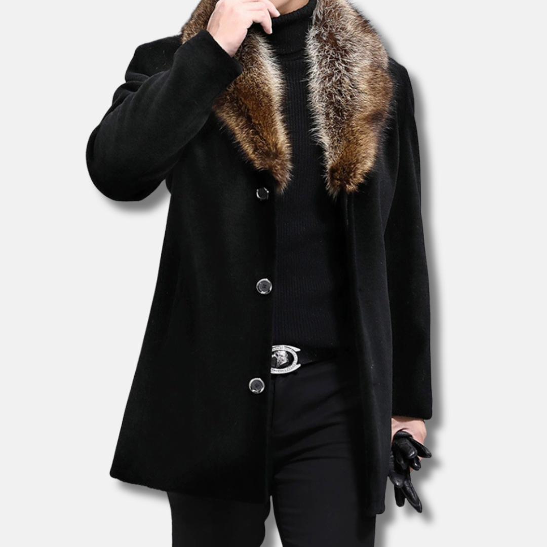 VogeLuxe | Manteau d'hiver en fausse fourrure peluche pour homme 1