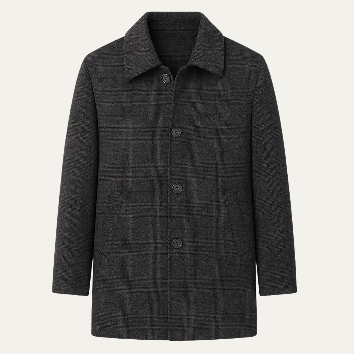 VogeLuxe | Manteau d'hiver en laine à carreaux pour homme 1