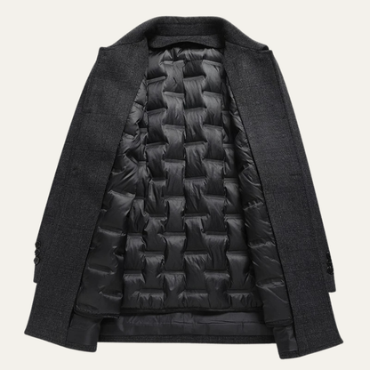 VogeLuxe | Manteau d'hiver en laine à carreaux pour homme 3