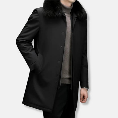 Manteau de voiture hiver chaud pour homme avec faux fur