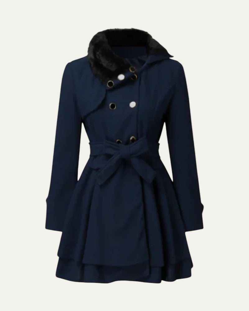 VogeLuxe | Manteau élégant évasé en fausse fourrure pour femme 2