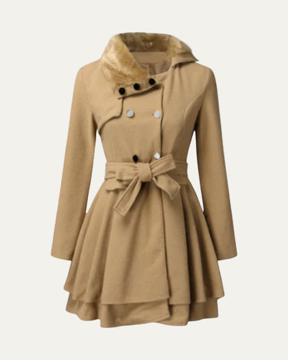 VogeLuxe | Manteau élégant évasé en fausse fourrure pour femme 3