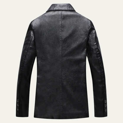 VogeLuxe | Manteau en cuir classique et décontracté pour homme 1