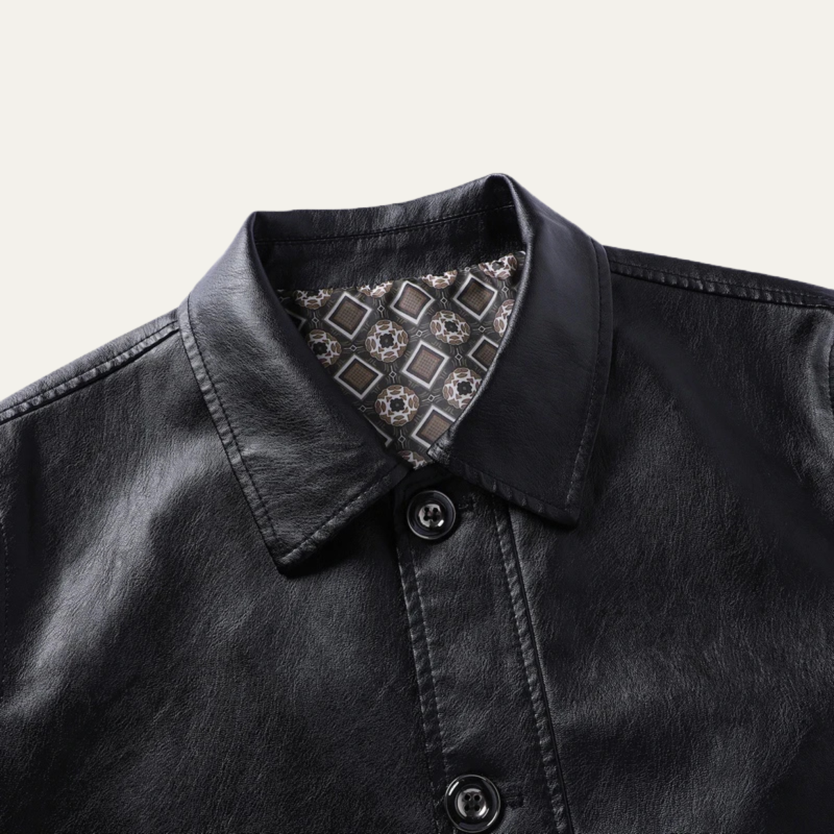 VogeLuxe | Manteau en cuir classique et décontracté pour homme 2