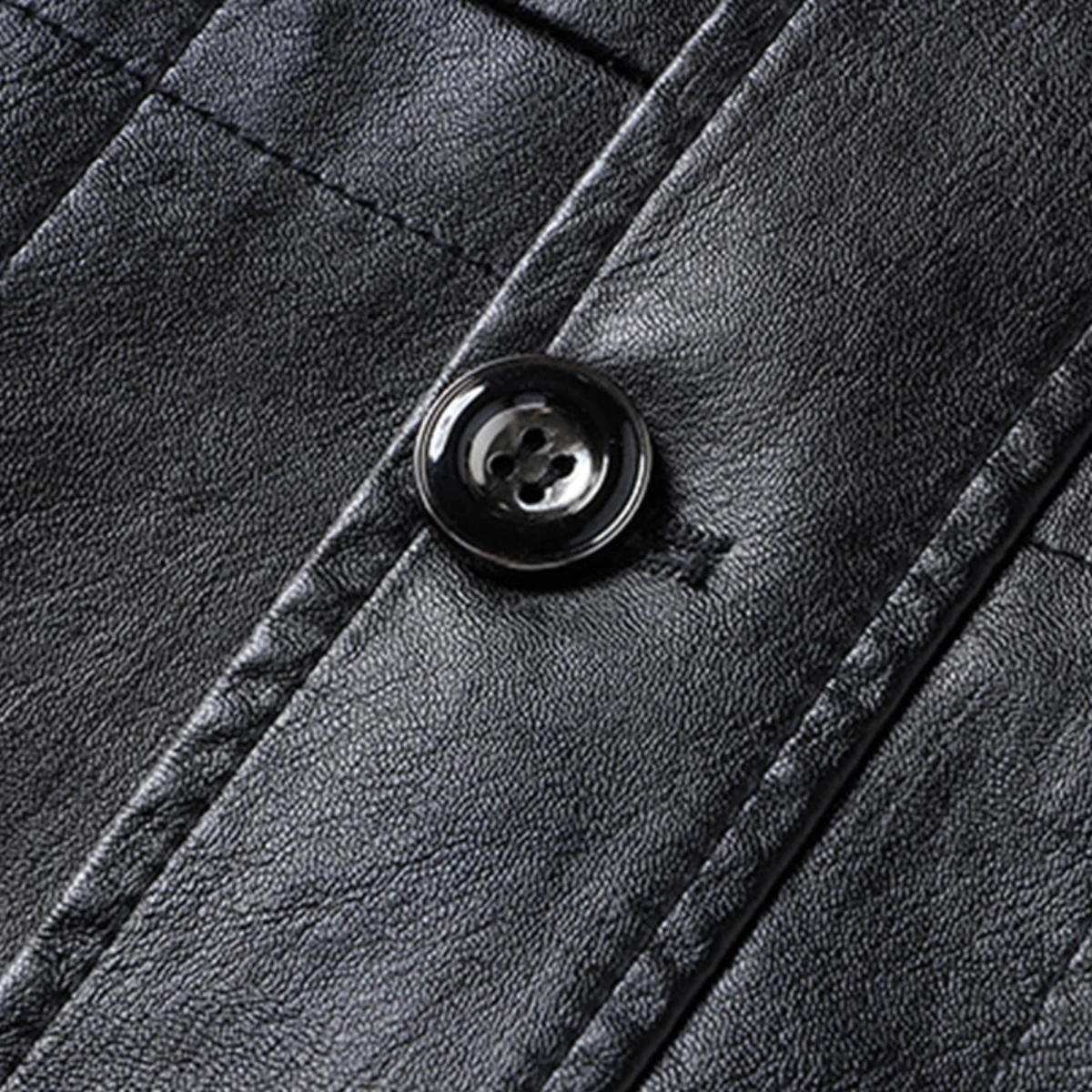 VogeLuxe | Manteau en cuir classique et décontracté pour homme 4