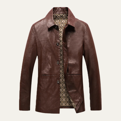 Manteau Cuir Homme Élégant et Casual