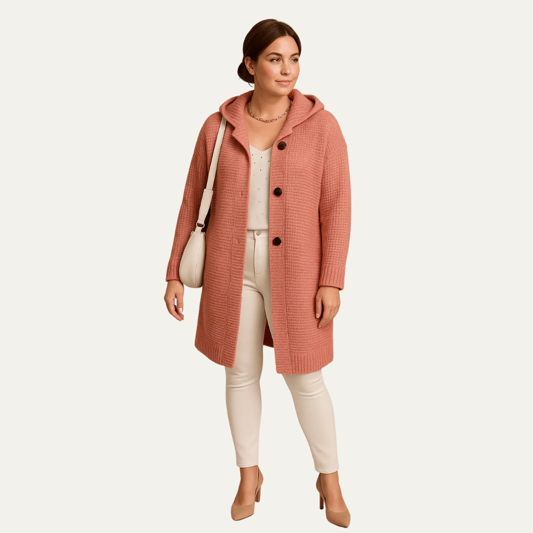 Manteau femme capuche effet côtelé tendance hiver - PanierRoyale