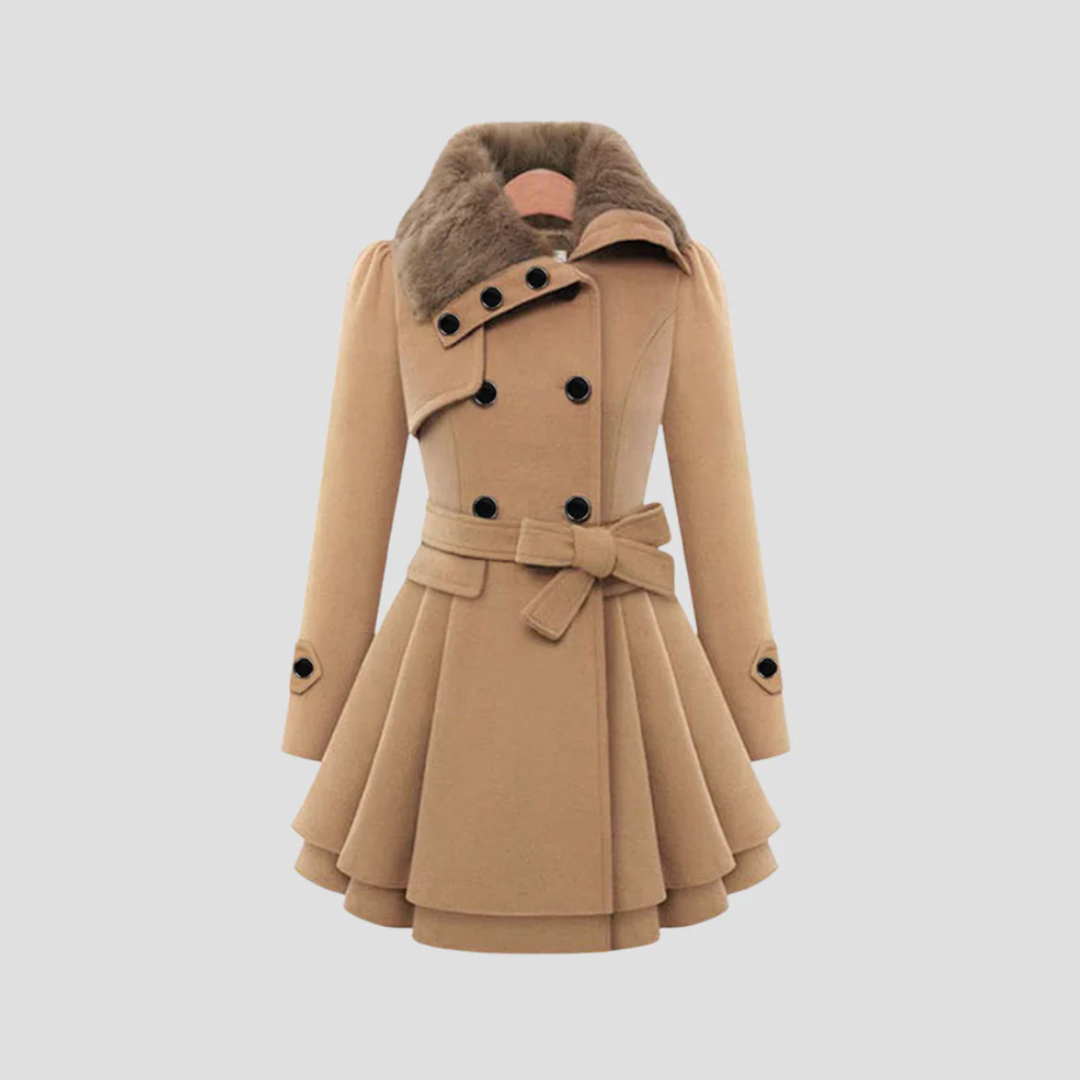VogeLuxe | Manteau évasé croisé pour femme 1