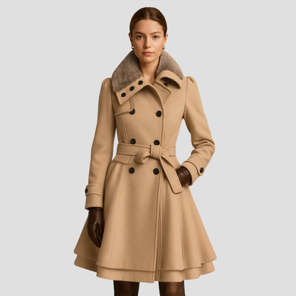 VogeLuxe | Manteau évasé croisé pour femme 2