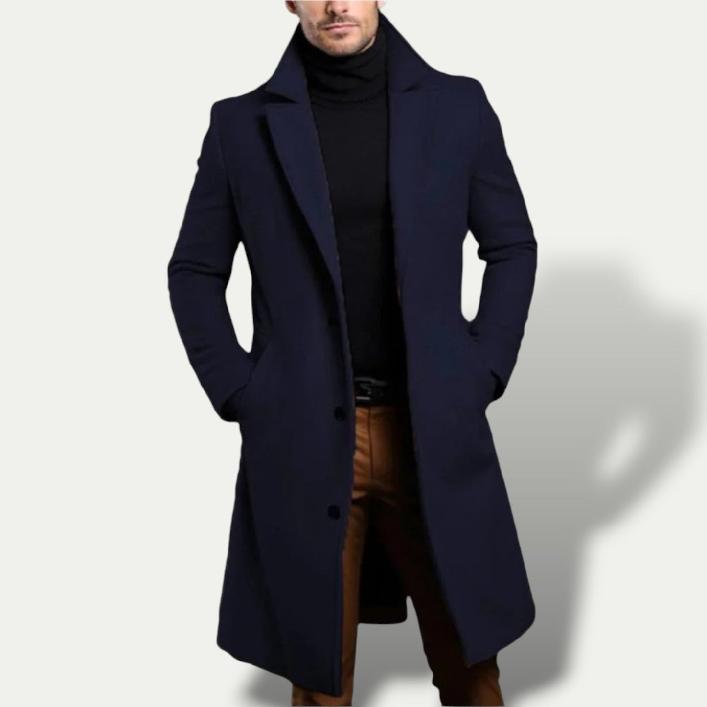 VogeLuxe | Manteau long à simple boutonnage pour homme 0