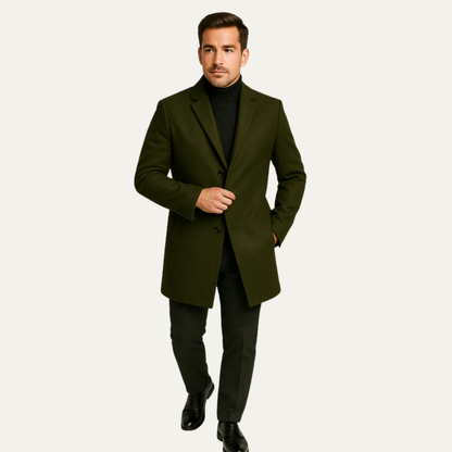 VogeLuxe | Manteau long classique à simple boutonnage pour homme 2
