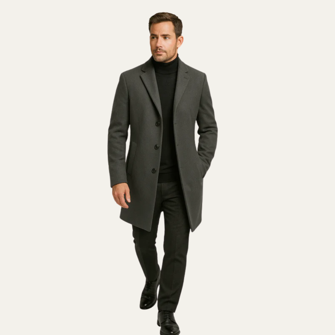 Manteau Homme Classique Long à Fermeture Éclair
