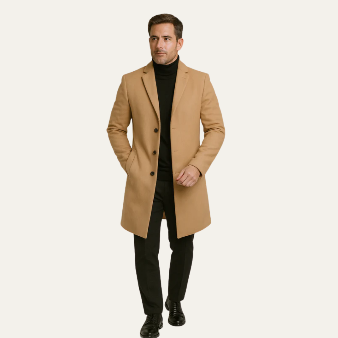 Manteau Homme Classique Long à Fermeture Éclair