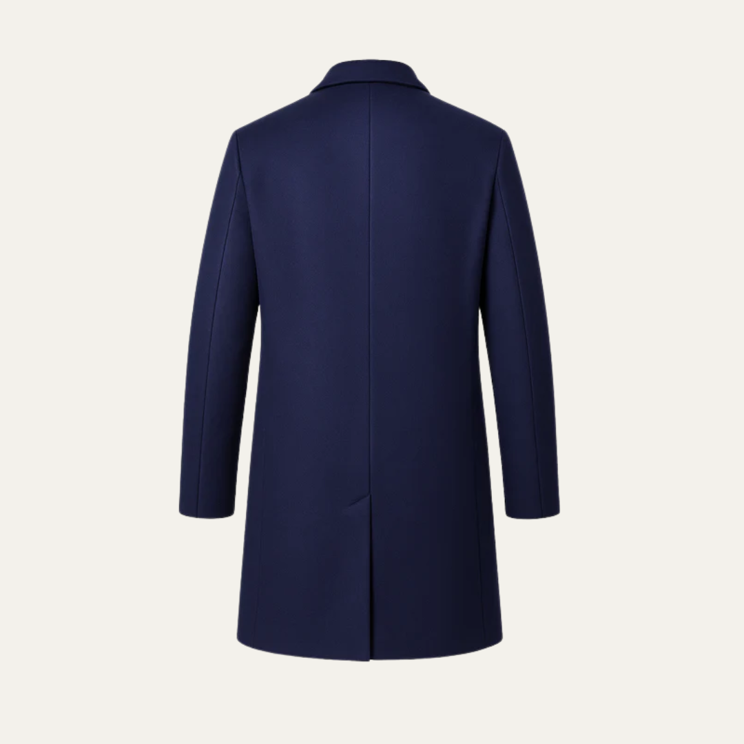 VogeLuxe | Manteau long classique à simple boutonnage pour homme 5