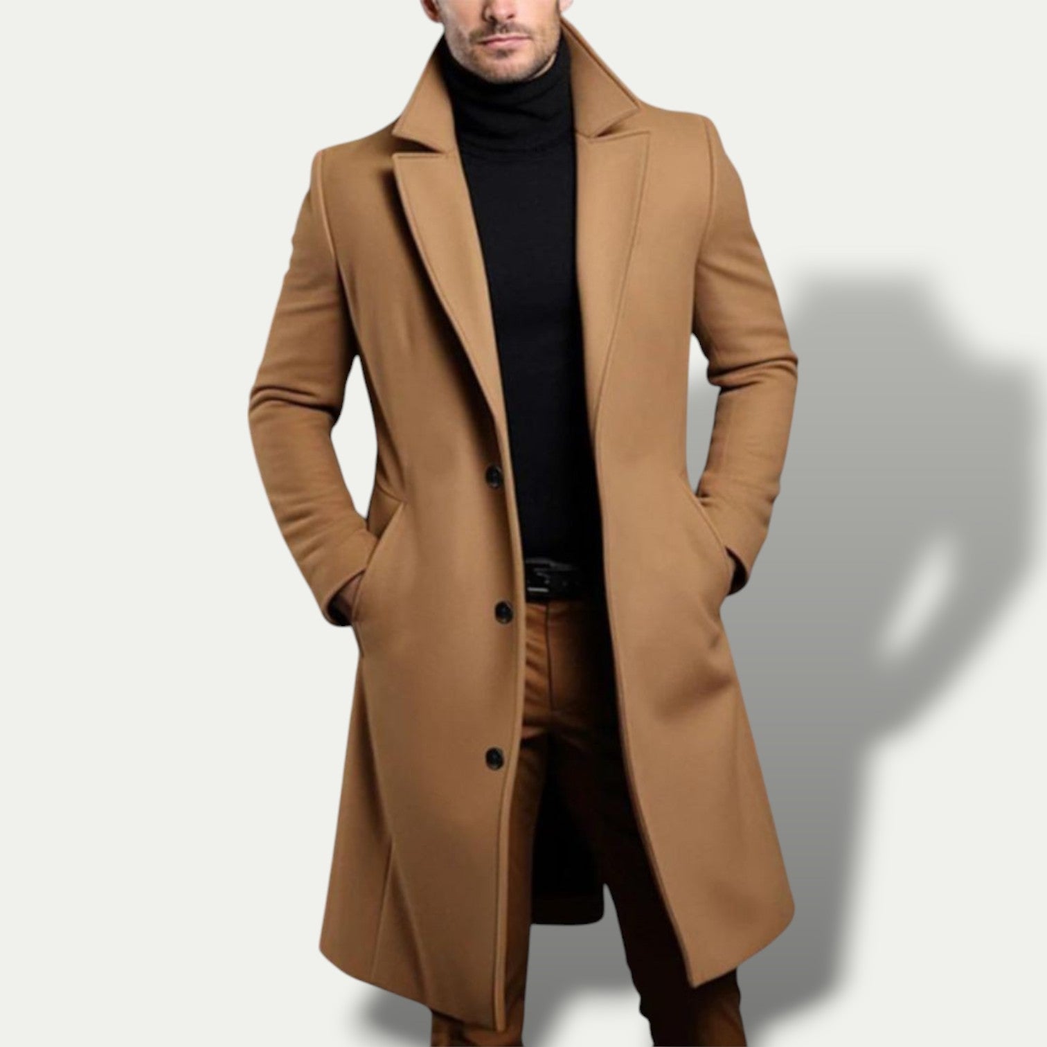 VogeLuxe | Manteau long classique à trois boutons pour homme 2