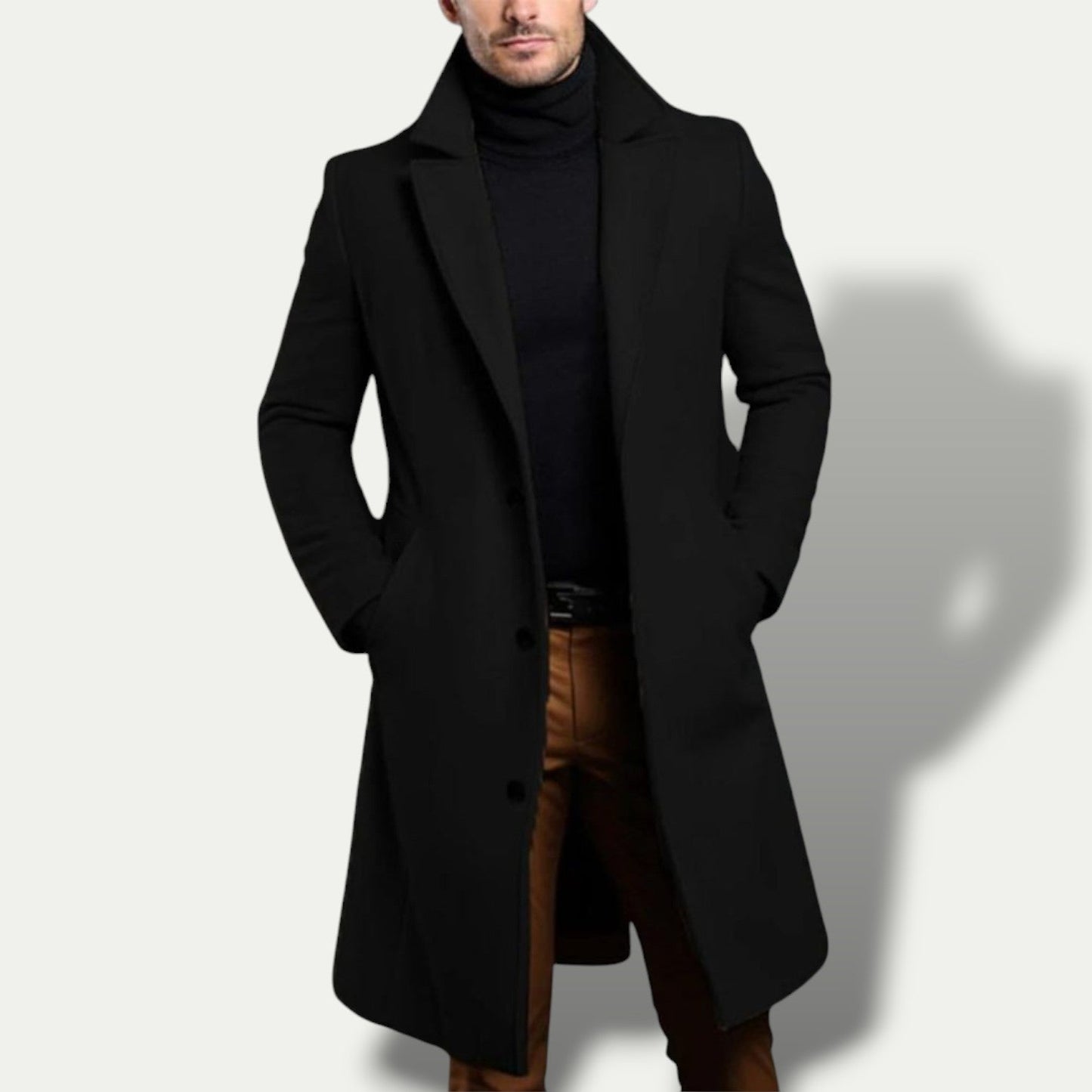 VogeLuxe | Manteau long classique à trois boutons pour homme 3