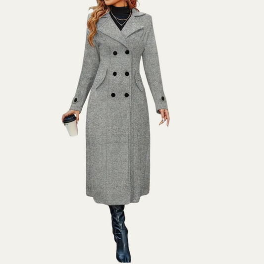 VogeLuxe | Manteau long croisé élégant pour femme 0