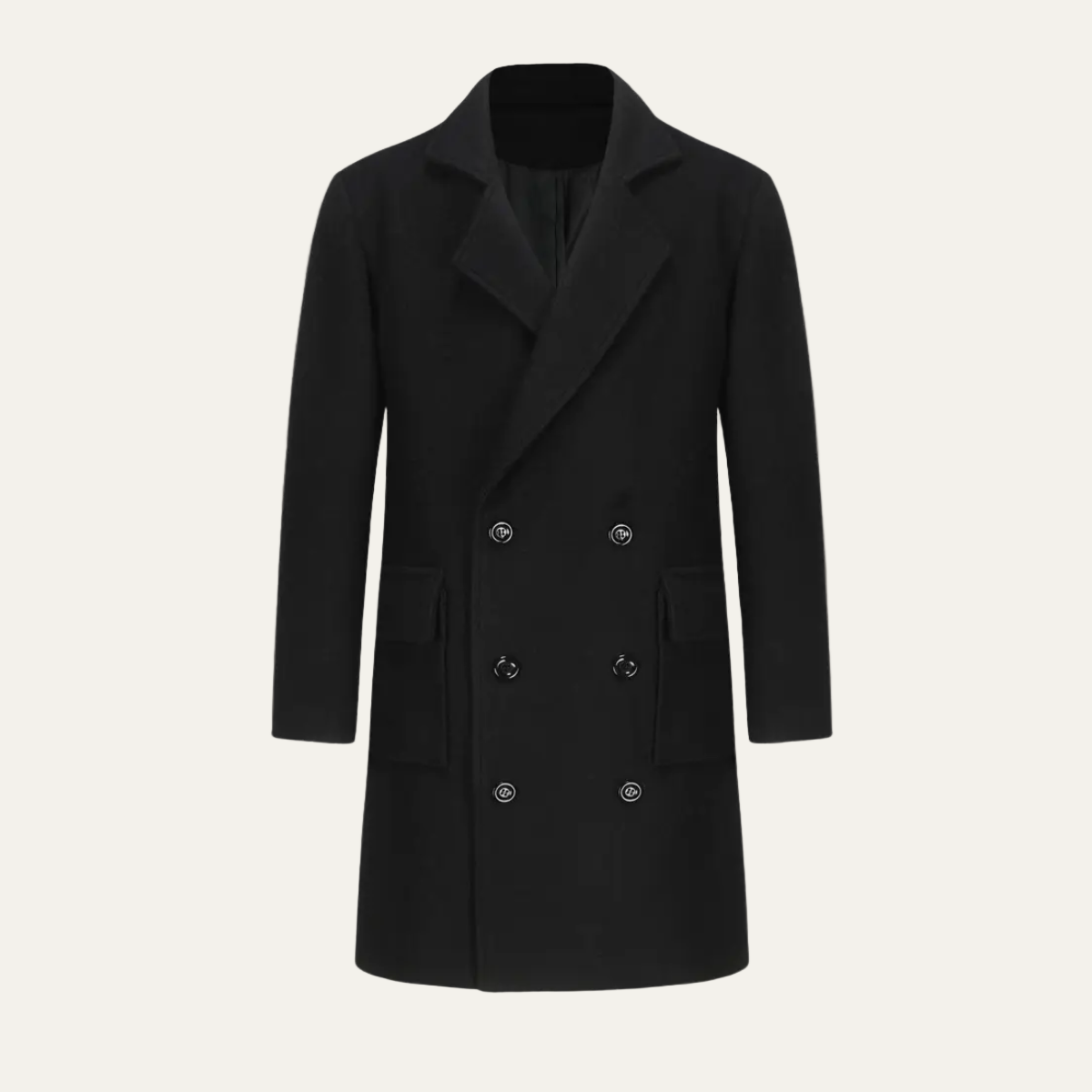 VogeLuxe | Manteau long croisé en laine pour homme 0