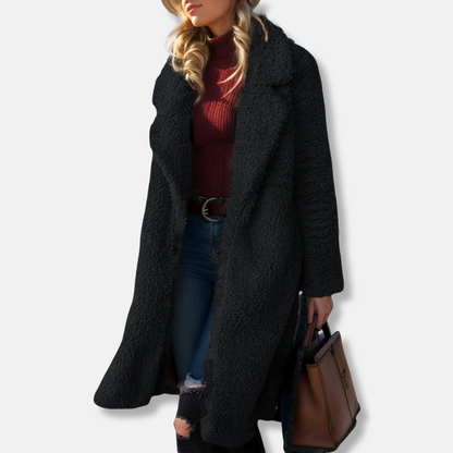Manteau femme long épais et doux en fausse fourrure - PanierRoyale