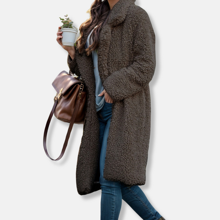 Manteau long douillet en peluche - vue 4