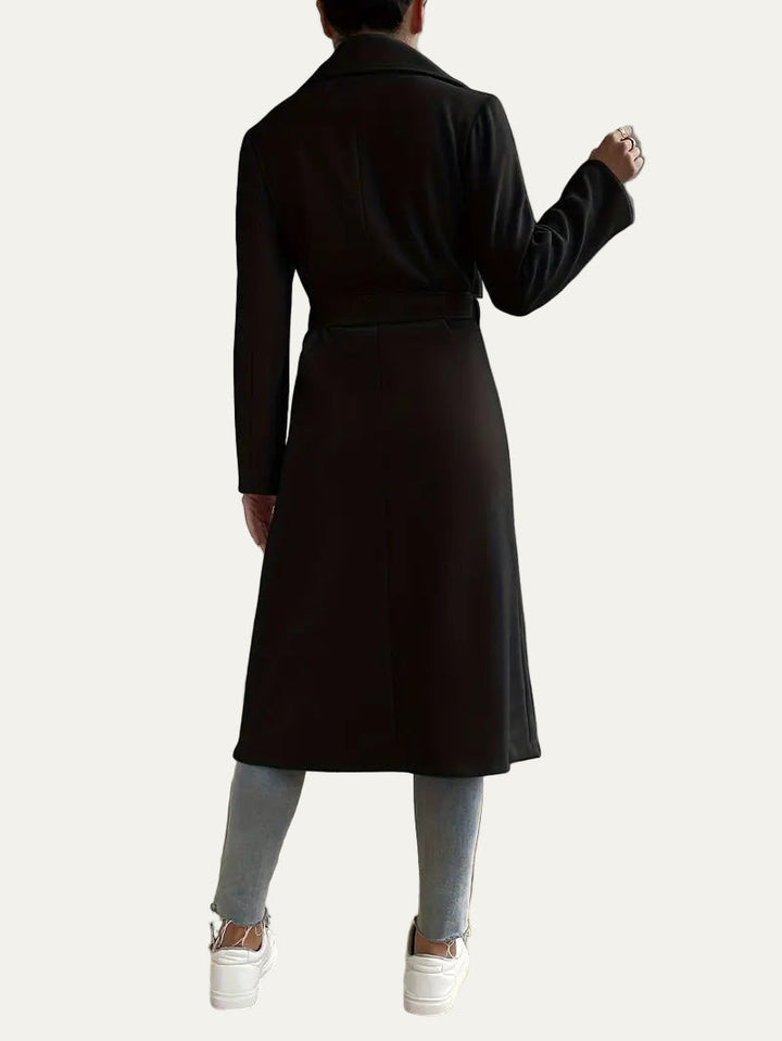 Manteau long drapé décontracté - vue 2