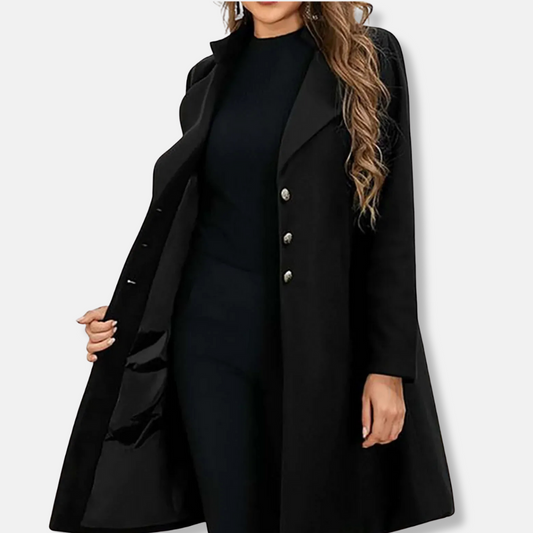 Manteau Femme Long Élégant Taille Trapèze - PanierRoyale