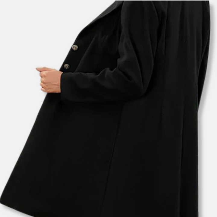 Manteau long élégant trapèze - vue 2