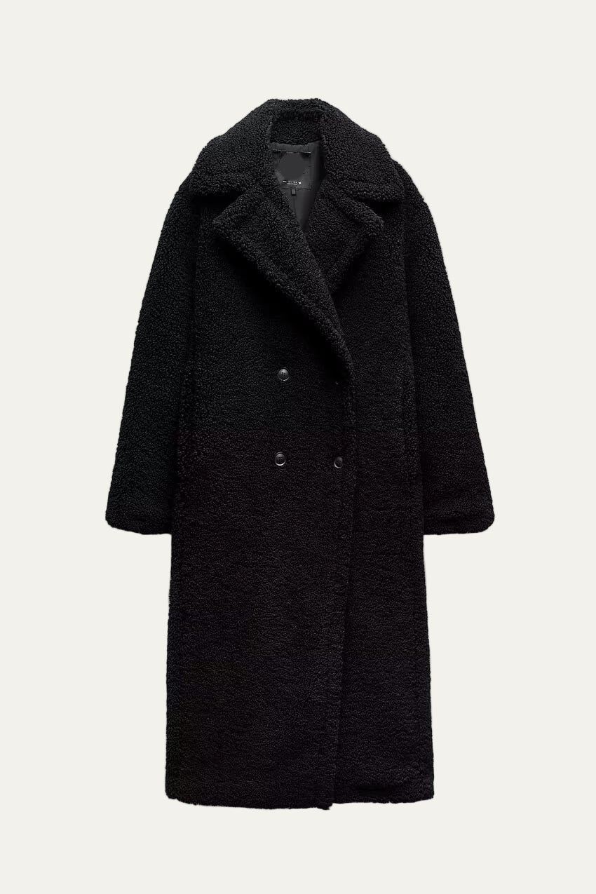 VogeLuxe | Manteau long en peluche style teddy pour femme 0