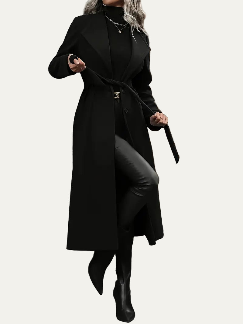 VogeLuxe | Manteau long évasé élégant pour femme 3