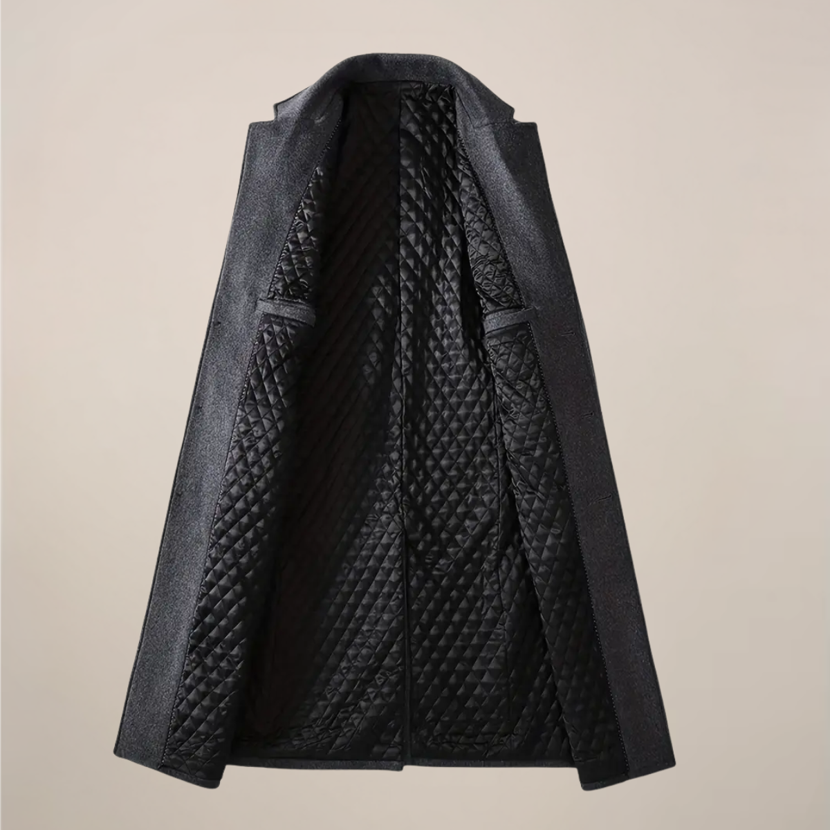 VogeLuxe | Manteau long matelassé doublé pour homme 3