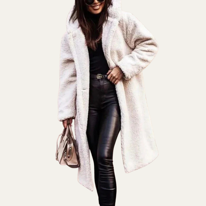 Manteau femme long et doux en peluche oversize