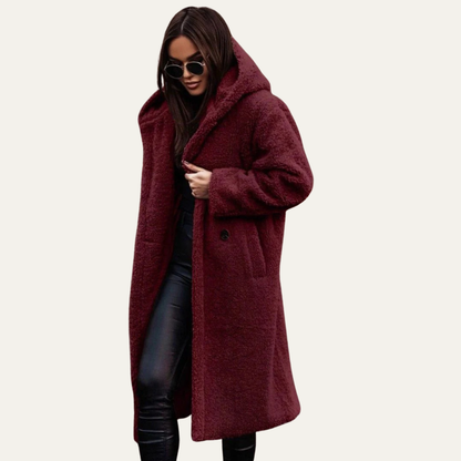 Manteau femme long et doux en peluche oversize