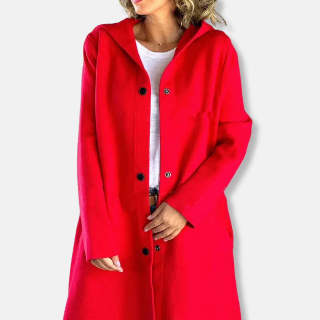 Manteau femme long à capuche et manches longues - PanierRoyale