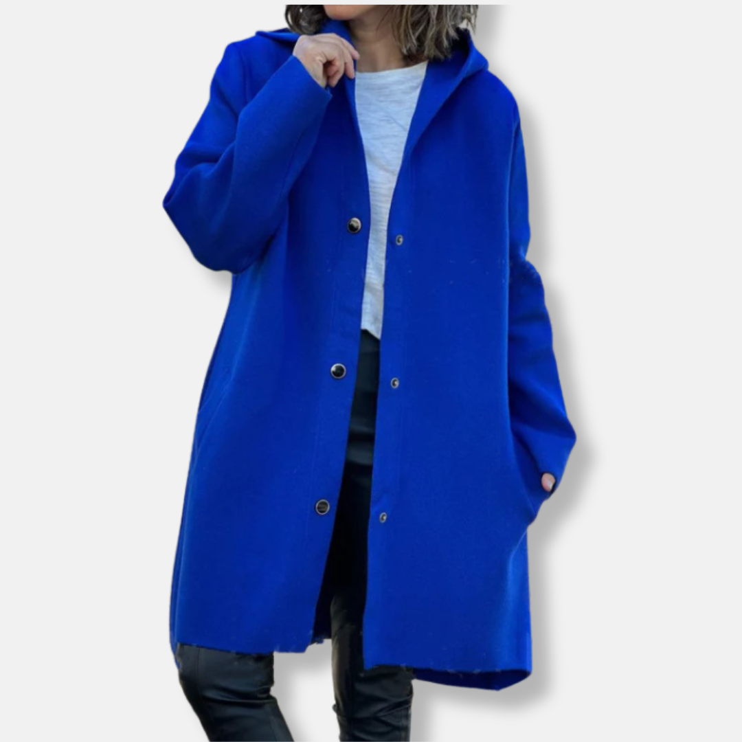 VogeLuxe | Manteau long trapèze à capuche pour femme 3