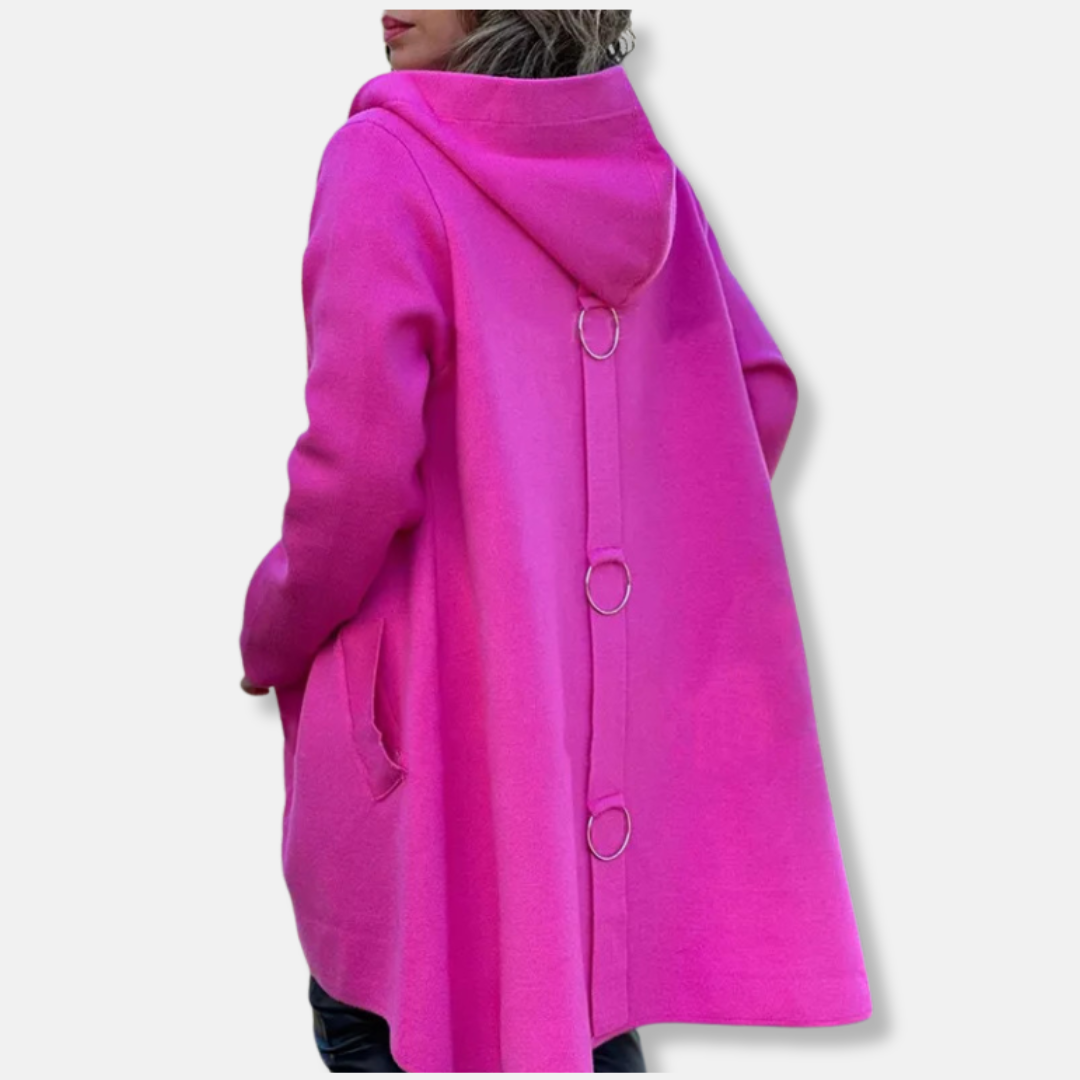 Manteau femme long à capuche et manches longues
