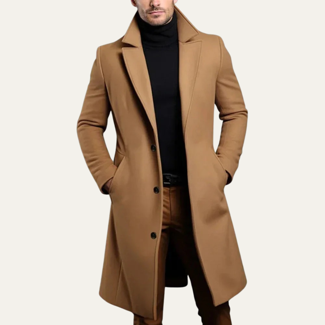 VogeLuxe | Manteau long trois boutons pour homme 0