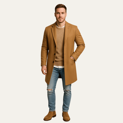 Manteau Homme Mi-Longueur sur Mesure Élégant