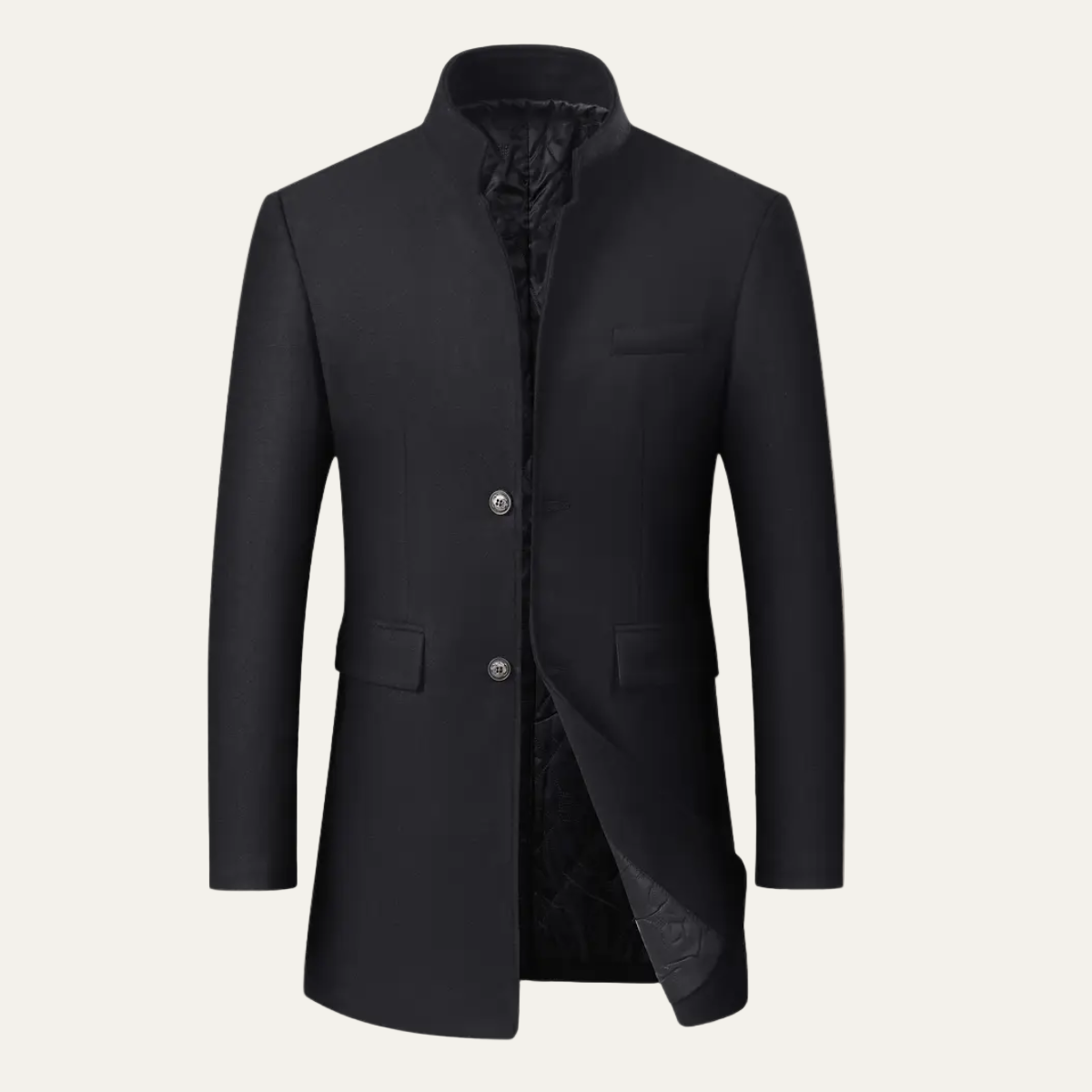 VogeLuxe | Manteau mi-long à col mandarin pour homme 0