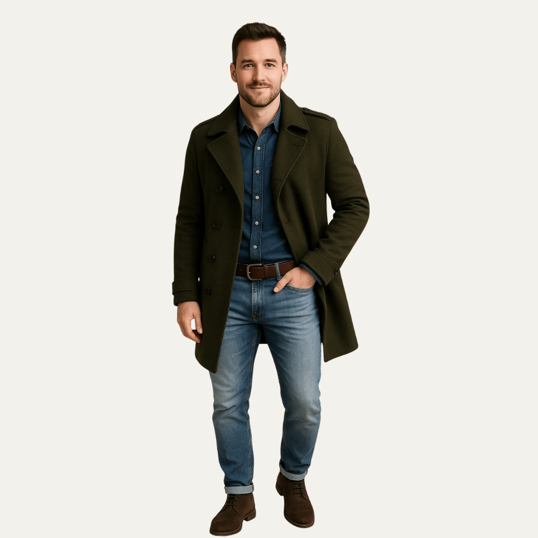 Manteau Homme Mi-Long Élégant et Chaud - PanierRoyale